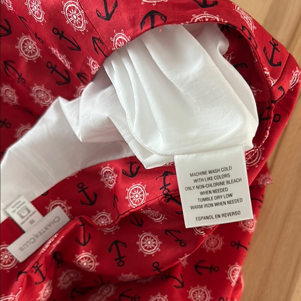 Red Patterned A-Line Skirt - Picture 8 of 10
